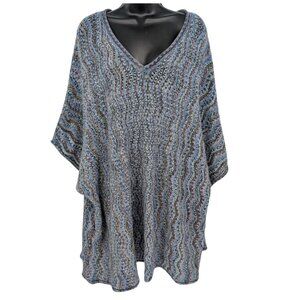 Catherines Crochet Sweater Women Size 3X Chevron Chunky Knit Top Boho Cottage